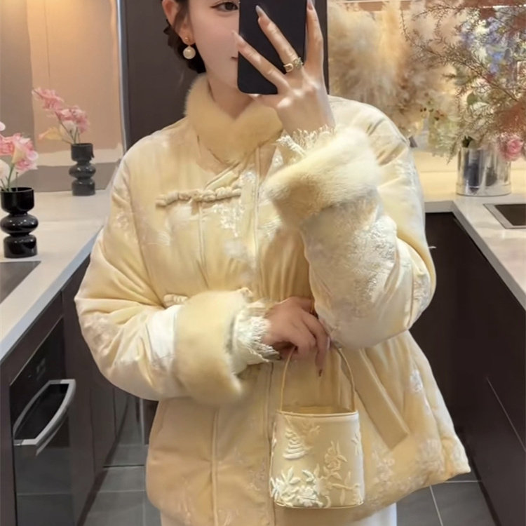 2025冬季网红爆款国风时尚套装女高级感新中式棉服外套+阔腿裤潮,淘宝优惠券,粉丝福利购,淘宝优惠卷