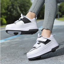 Pulley Shoes Retractable Child Riot Walking Shoes Double Wheel Boy Single Wheel With Pulley Girl Burst Walking Shoes With Rotaxue