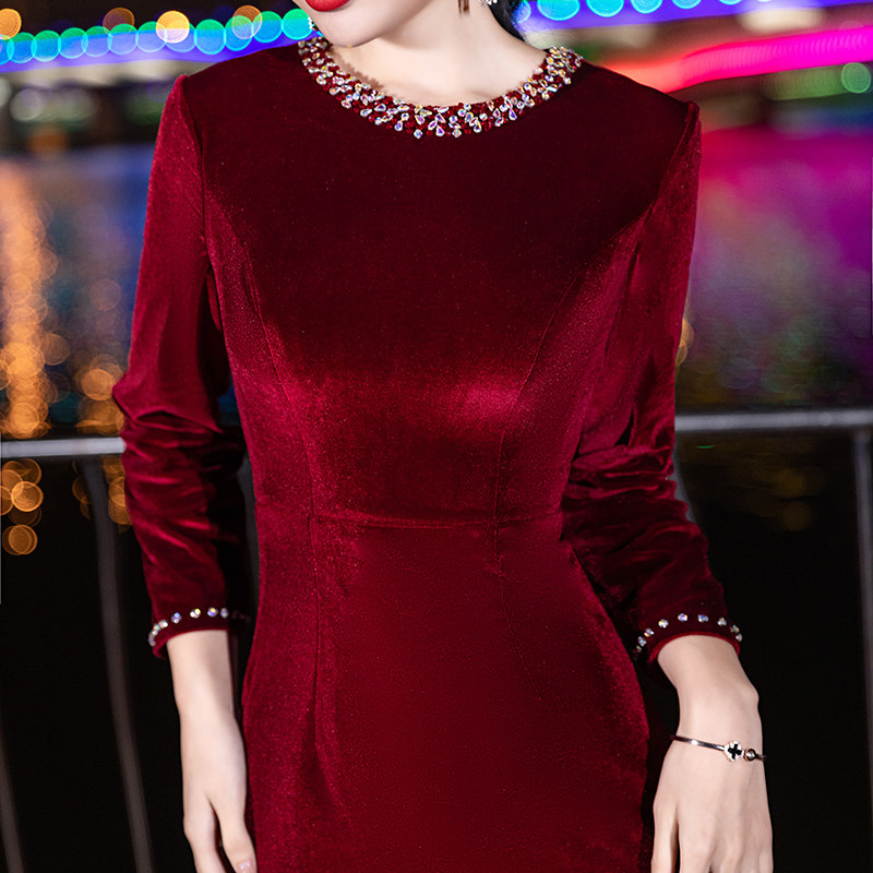 妈妈装婚宴晚礼服裙婚礼喜婆婆2026新款丝绒高端鱼尾显瘦年轻主持,淘宝优惠券,粉丝福利购,淘宝优惠卷