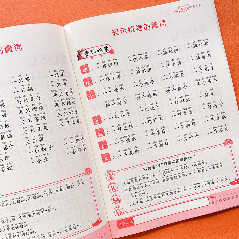 小学生量词动词大全重叠词训练本拼音练习册基础专项成语近义反义词多音字1-6年级语文重点知识语文知识大全