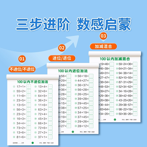 Карточки с вопросами для устного счета для первого класса, интеллектуальные учебные пособия для обучения математике для тренировок, упражнения на сложение и вычитание, тетрадь для детского сада, практика каждый день, полный комплект, обучение