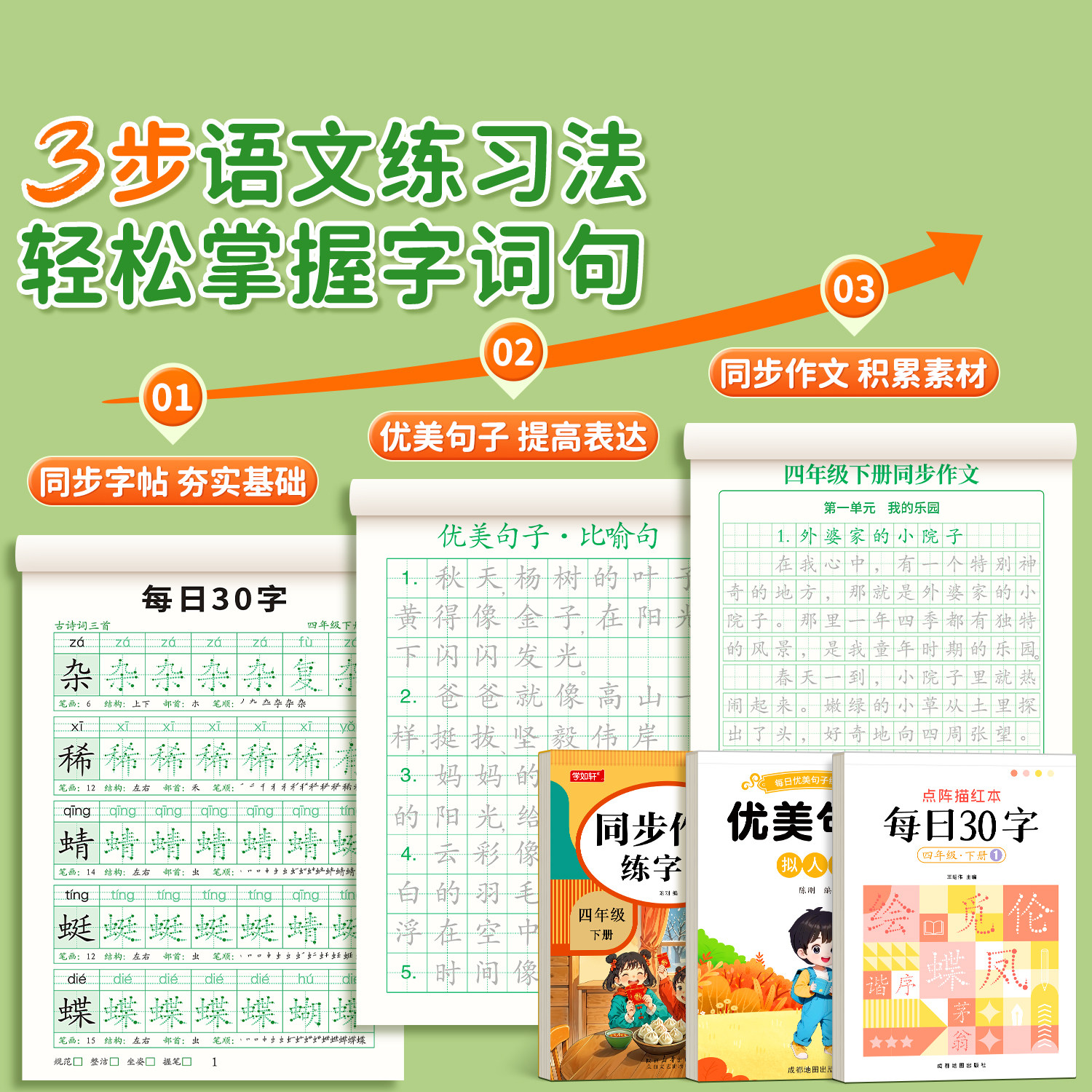 四年级下册同步字帖五年级六年级小学生专用每日30字练字帖语文上册下册人教版硬笔书法每日一练456下练字贴描红本写字帖每日打卡,淘宝优惠券,粉丝福利购,淘宝优惠卷