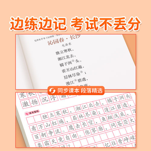 高一高中生语文同步字帖必修上册下册人教版楷书临摹字贴初升高练字帖高中生专用练字帖必背古诗文言文正楷练字帖高考必备每日一练 - 图3