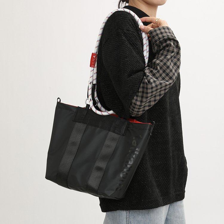 女士包包红色尼龙托特包山系攀岩绳手提单肩包防泼水大容量通勤包,淘宝优惠券,粉丝福利购,淘宝优惠卷