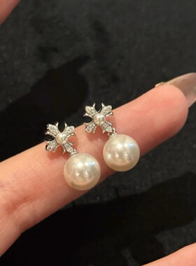 甜酷girl【珠光圣契】轻奢气质珍珠雪花十字架手链新款可抽拉手饰