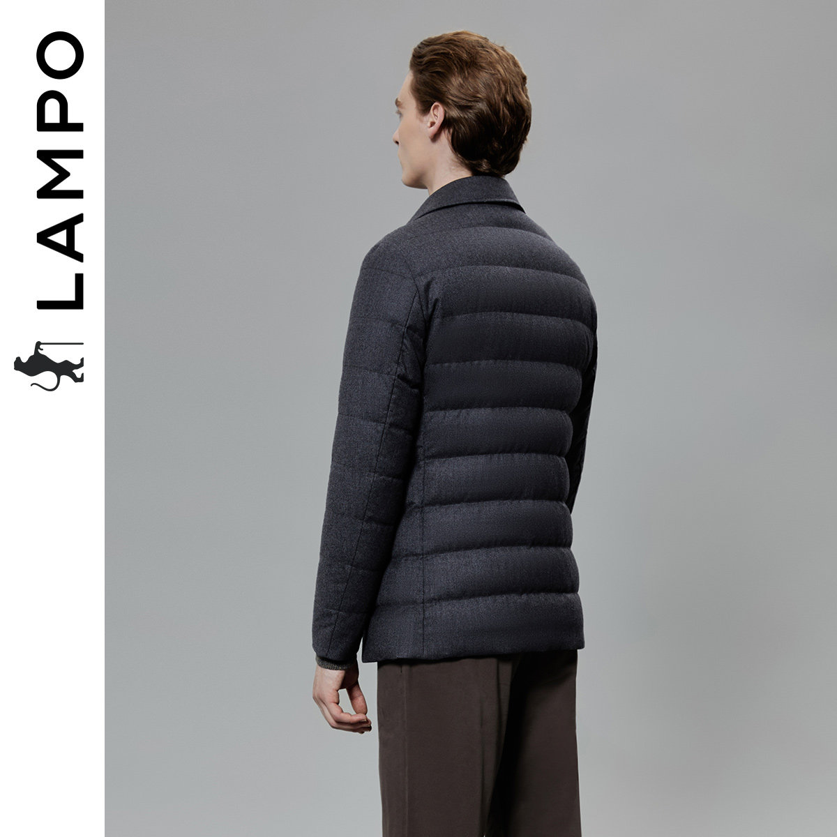 【羊毛】LAMPO/蓝豹男士羽绒服厚白鹅绒商务简约衬衫领外套男