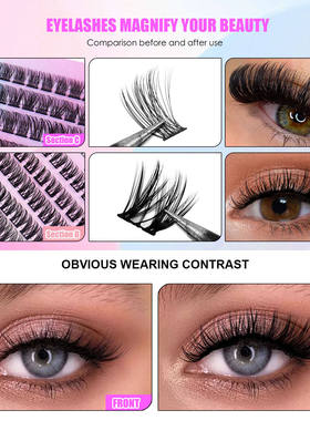 Segmented false eyelash adhesive tweezers set分段假睫毛胶水