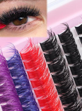 Color False Eyelash 80+100D Thick Adhesive Set彩色假睫毛浓密
