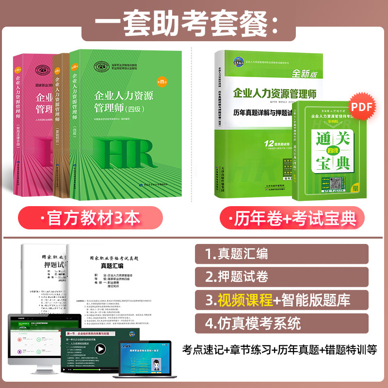 官方备考2023年企业人力资源管理师四级考试教材用书基础知识法律手册历年真押题试卷全套国家职业资格培训教程HR第四版 - 图1