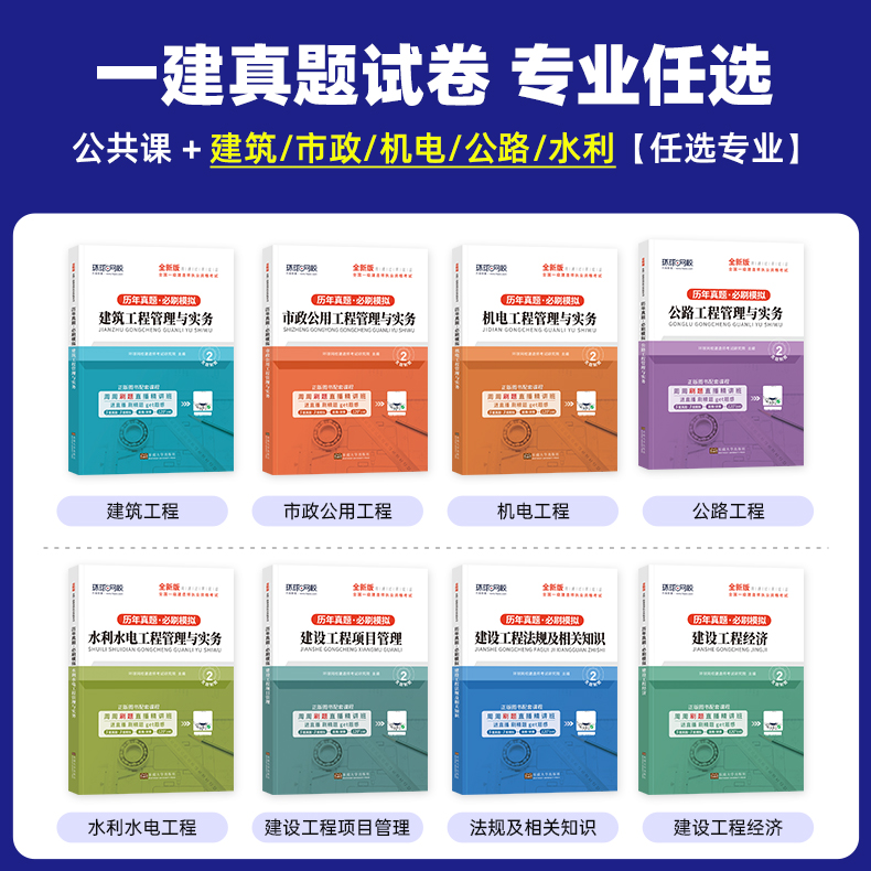 【新大纲版】环球网校2024年一建教材历年真题试卷全套建筑市政机电公路水利水电工程与实务项目管理法规一级建造师习题集必刷题库 - 图3