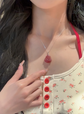 草莓晶s925纯银女项链