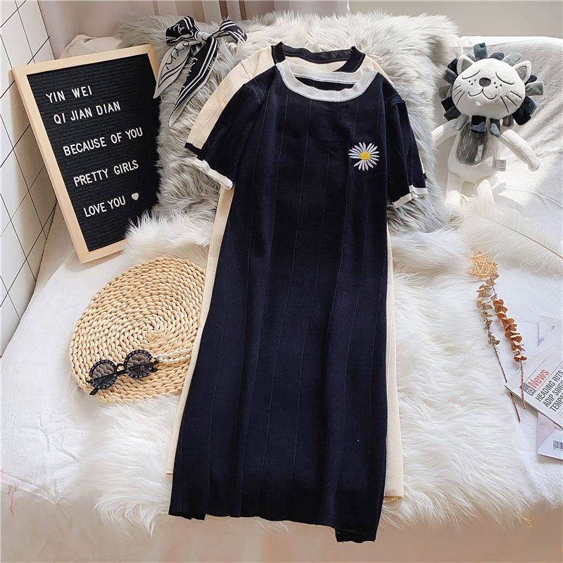 t恤裙夏2020新款夏季短袖针织裙子 茵蔚T恤