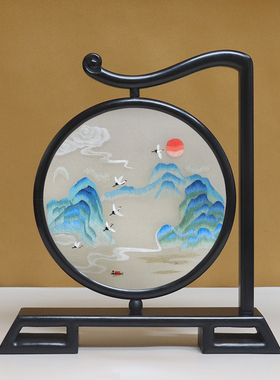 手工紫光檀双面绣新中式送礼