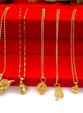 葫芦吊坠镂空圆球圣诞铃铛项链