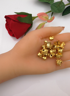 沙金饰品吊坠配饰仿黄金挂坠横穿