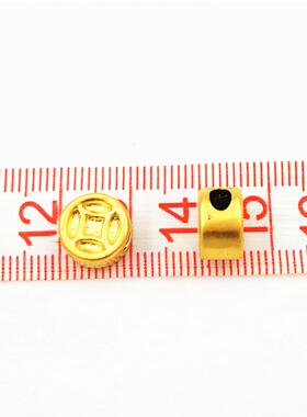 沙金钱币圆桶珠小配饰横穿配饰