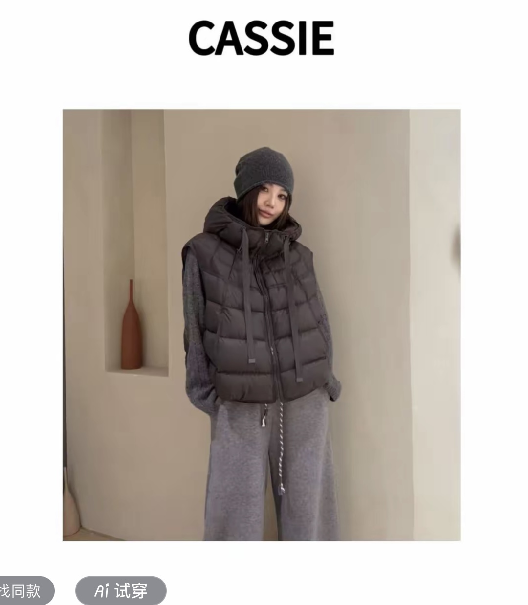 CASSIE (零星碎片)2025秋冬新款休闲百搭马甲 - 图1