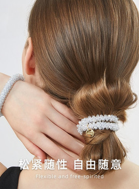 水晶穿珠手链发圈两用名媛新款