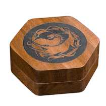 Minimalist hexagon wooded magnetic suction collection box running group table parade dice containing box color sub-heaven and earth cover log box