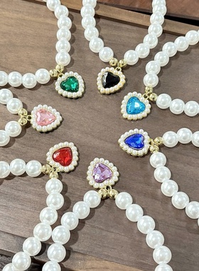 宠物狗狗猫咪设计感项链吊坠项圈宝石脖圈可爱饰品装饰幼猫新款