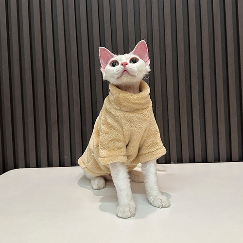 任发财无毛猫衣服斯芬克斯猫德文衣服貂绒打底加厚保暖舒适潮牌酷 - 图1