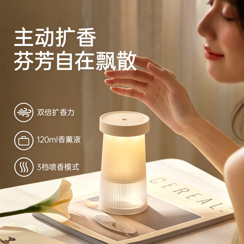 浅草泊光香薰机充电卧室睡眠家用女生送礼氛围夜灯自动喷香香氛机 - 图2