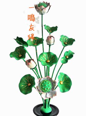 摆件彩绘鎏金仿真观音佛台