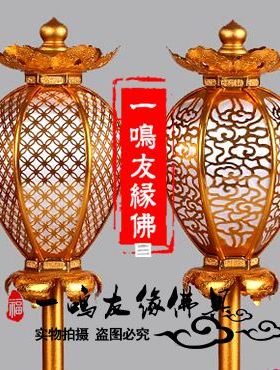 佛堂鎏金立式关公招财长明灯