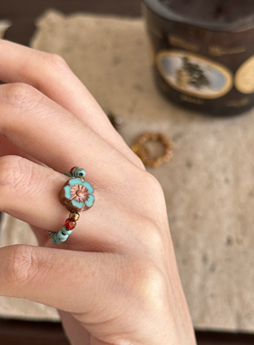 一加一shop原创串珠戒指捷克珠系列弹力戒指vintage感小众手工