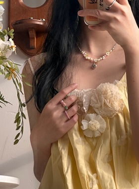 假日花园｜一加一shop原创串珠项链女叠戴锁骨链氛围感春夏花朵