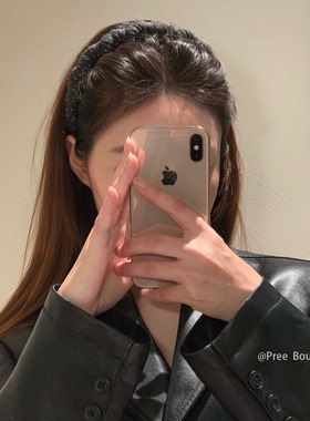 Pree“秋意微澜”气质针织褶皱发箍女精致高级感高颅顶头箍发饰