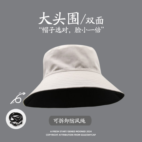GULESWYCAP夏季大帽檐渔夫帽女日系韩版百搭复古遮阳防晒盆帽男潮 - 图2