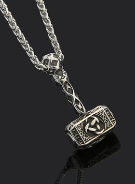 新款维京锤子不锈钢霸气项链男士配饰饰品