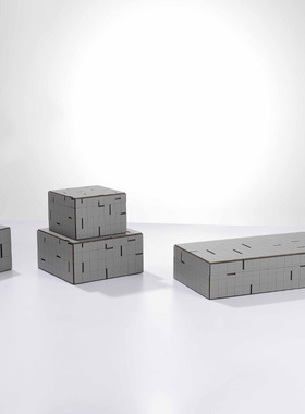 简约现代米黄色编织牛皮首饰收纳盒创意几何方形首饰盒卧室摆件