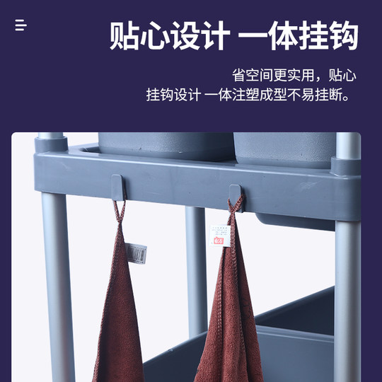 酒店收餐车三层推车撤餐车收碗车带垃圾桶多功能塑料餐厅饭店商用