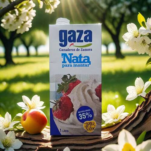 gaza西班牙伽滋味动物淡奶油易打发裱花38%乳脂烘焙原料整箱稳定 - 图1