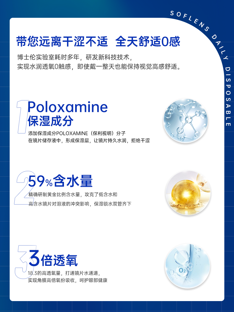 【囤货装】博士伦日抛30片*隐形眼镜 维盟隐形眼镜隐形眼镜