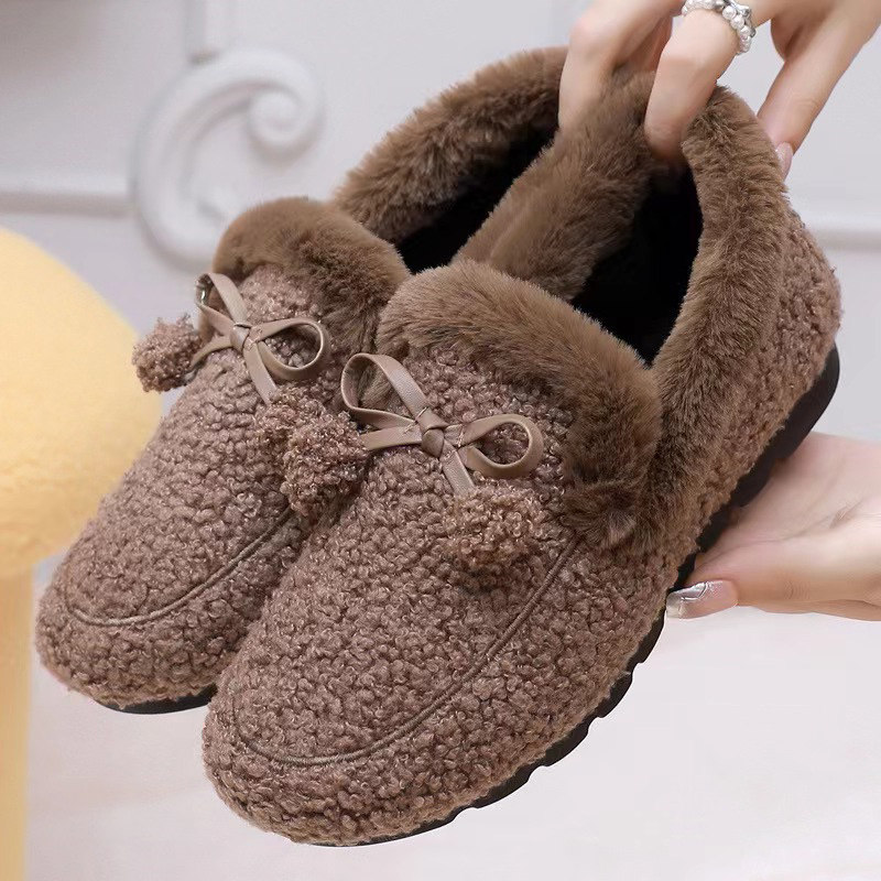 毛毛鞋女冬外穿舒适软底妈妈鞋居家拖鞋女休闲百搭一脚蹬豆豆鞋女,淘宝优惠券,粉丝福利购,淘宝优惠卷
