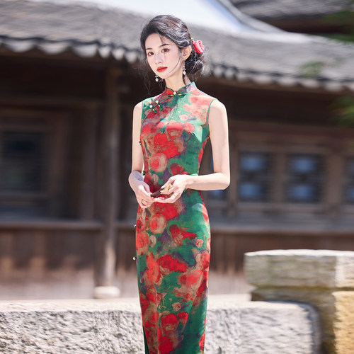 老上海名媛无袖旗袍2026新款气质高端修身显瘦年轻款少女日常可穿 - 图0