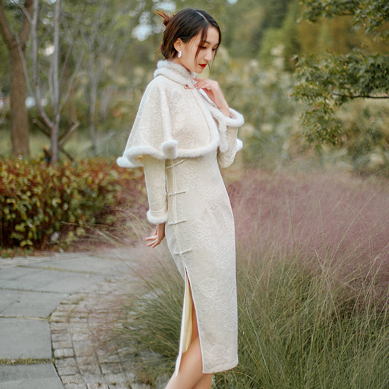 旗袍2021年新款长袖 红舍旗袍