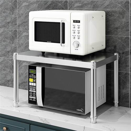 特厚不锈钢置物架厨房一层台面架子垫高单层落地支灶台底座架 - 图0