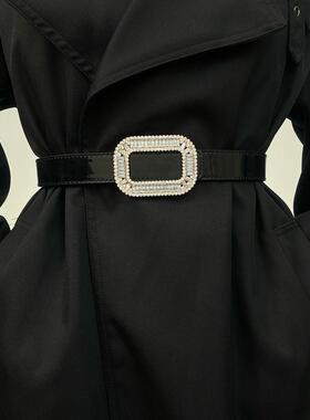 欧美水钻黑色休闲时尚腰带