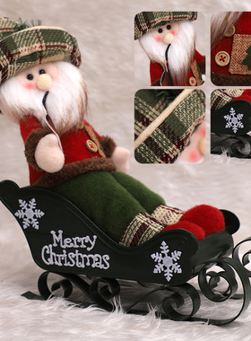 New Christmas sled pulling snowman figurine圣诞家居装饰摆件