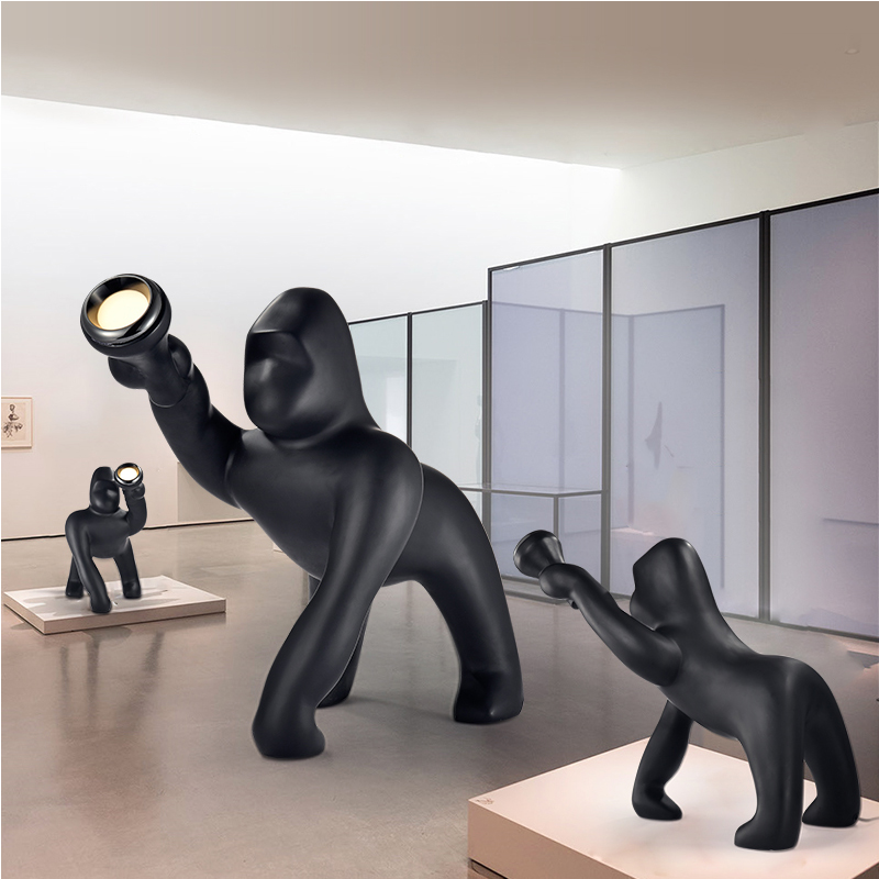意大利设计qeeboo大猩猩落地灯酒店大堂展厅艺术装饰动物摆件台灯-图0