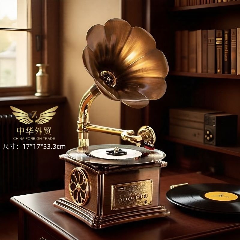 高端复古铜喇叭留声机黑胶唱片机专业蓝牙音箱电唱机音响生日礼物,淘宝优惠券,粉丝福利购,淘宝优惠卷