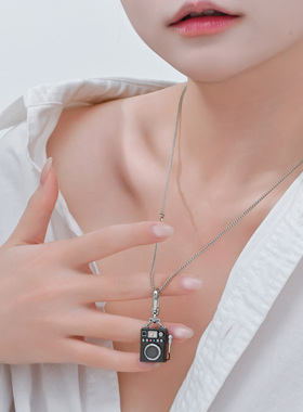 珐琅釉卡拉OK话筒唱歌机吊坠项链