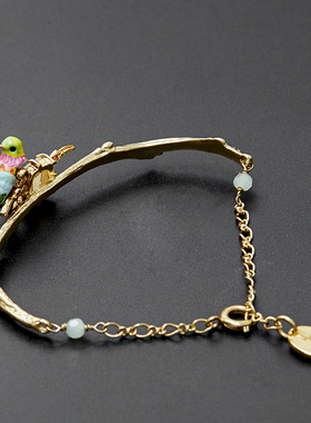 手链半手镯七彩小鸟蜂鸟小鸟宝石