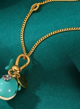 黑狗海豚鲸鱼可打开吊坠项链挂坠