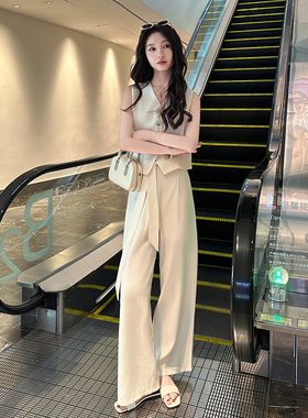 西装马甲背心无袖上衣阔腿裤