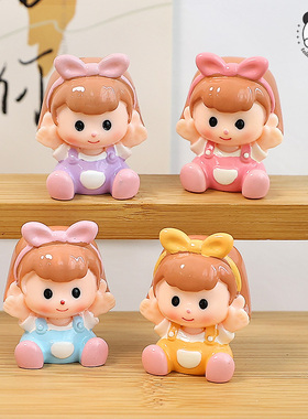 提拉多小女孩摆件可爱治愈装饰品树脂摆件女孩儿童工位桌面小摆件